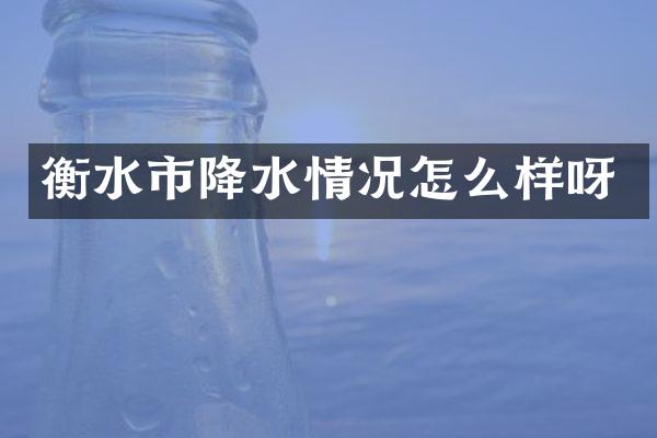 衡水市降水情况怎么样呀
