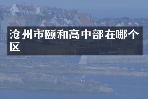 沧州市颐和高中部在哪个区
