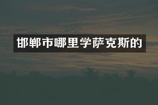 邯郸市哪里学萨克斯的
