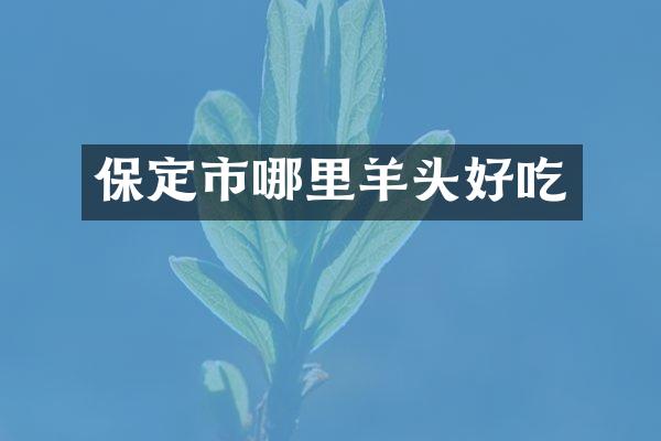 保定市哪里羊头好吃