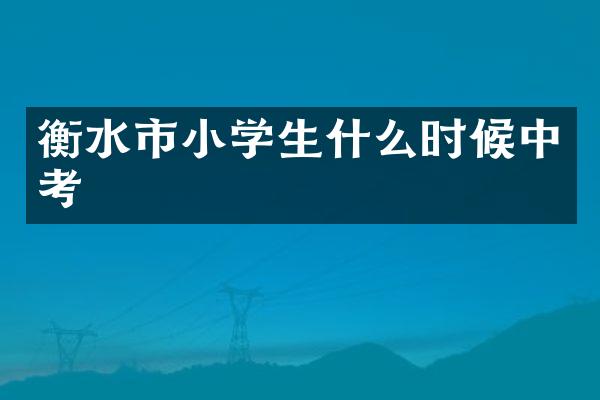 衡水市小学生什么时候中考