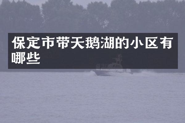 保定市带天鹅湖的小区有哪些