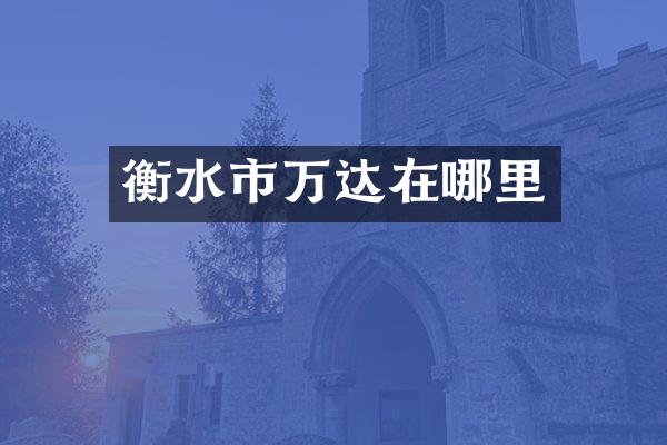 衡水市万达在哪里