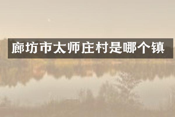 廊坊市太师庄村是哪个镇
