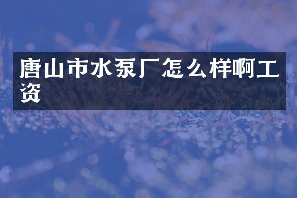 唐山市水泵厂怎么样啊工资