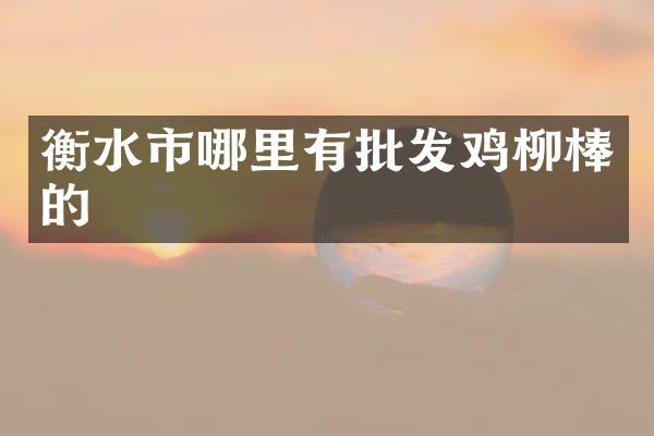 衡水市哪里有批发鸡柳棒的