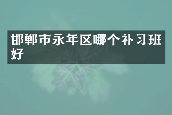 邯郸市永年区哪个补习班好