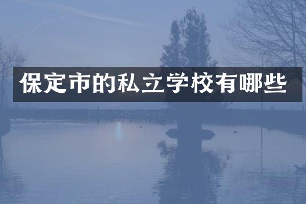 保定市的私立学校有哪些