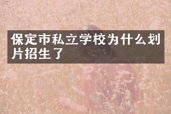 保定市私立学校为什么划片招生了