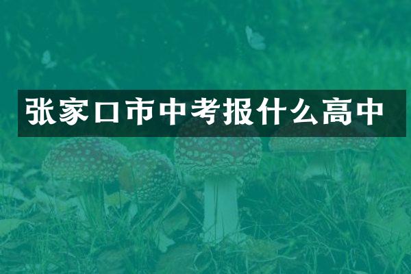 张家口市中考报什么高中