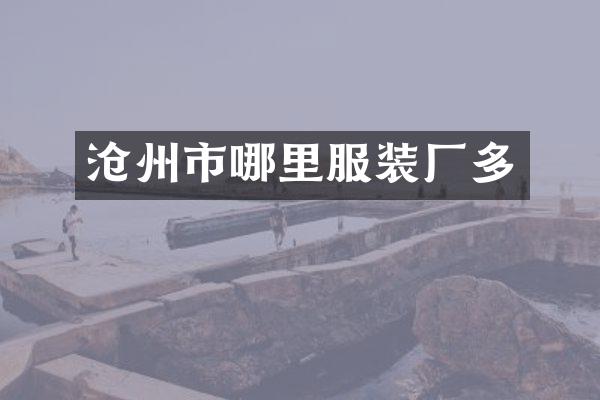 沧州市哪里服装厂多