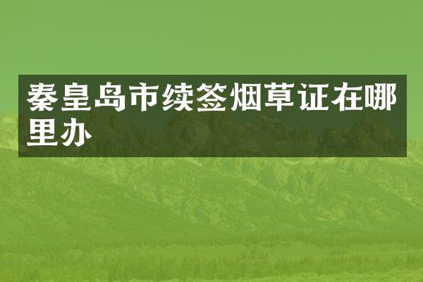 秦皇岛市续签烟草证在哪里办
