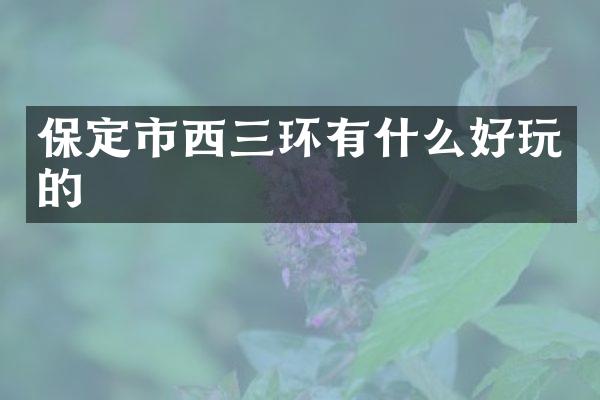 保定市西三环有什么好玩的
