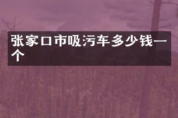 张家口市吸污车多少钱一个