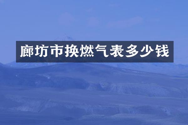 廊坊市换燃气表多少钱