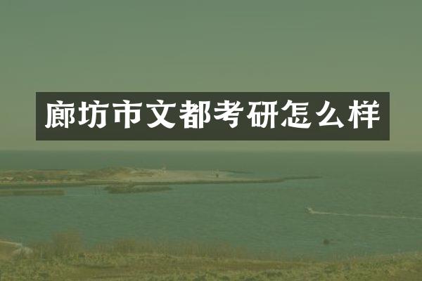 廊坊市文都考研怎么样