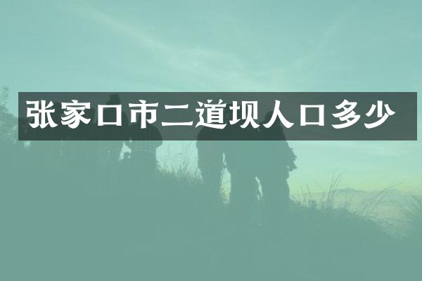 张家口市二道坝人口多少