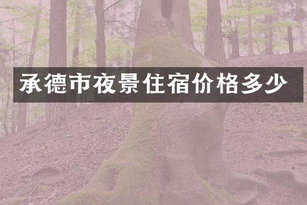 承德市夜景住宿价格多少