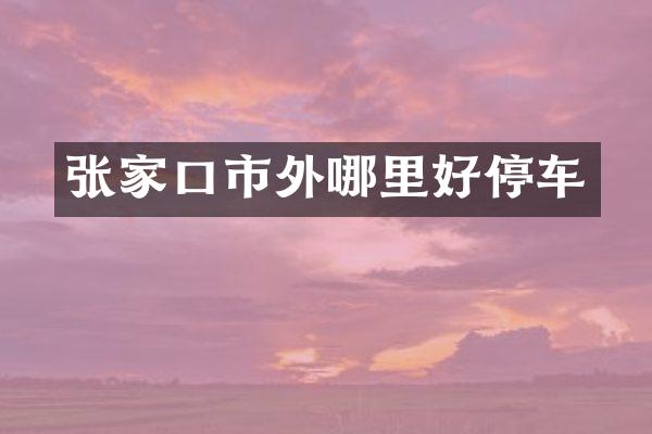 张家口市外哪里好停车
