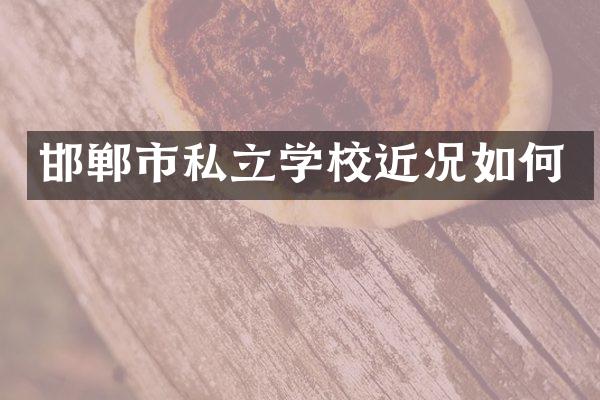 邯郸市私立学校近况如何