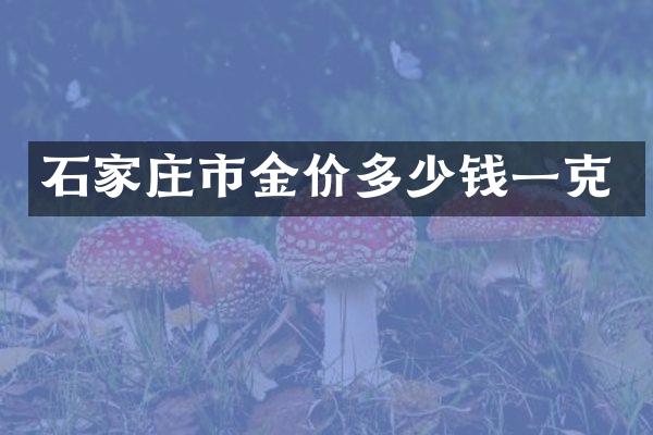 石家庄市金价多少钱一克