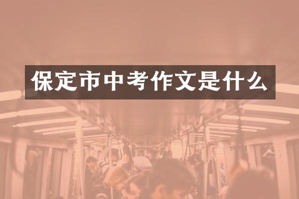 保定市中考作文是什么