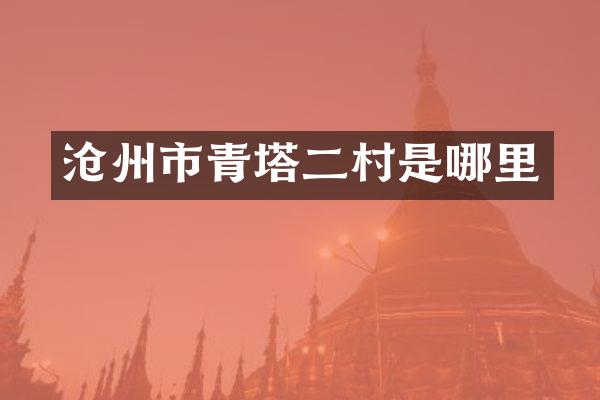 沧州市青塔二村是哪里