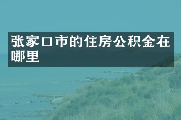 张家口市的住房公积金在哪里