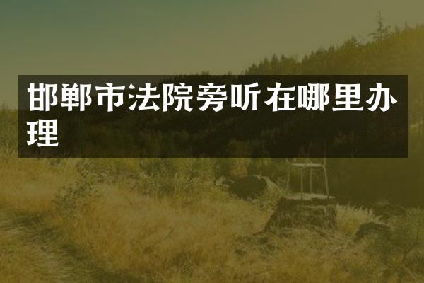 邯郸市法院旁听在哪里办理