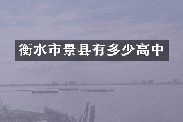 衡水市景县有多少高中