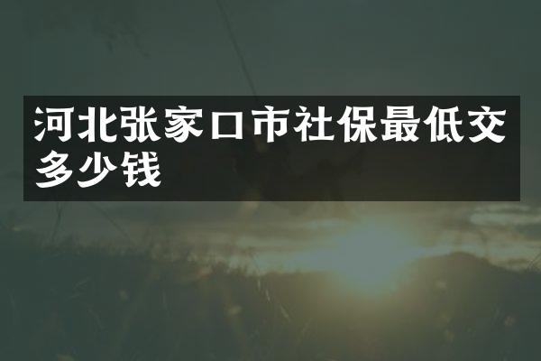 河北张家口市社保最低交多少钱