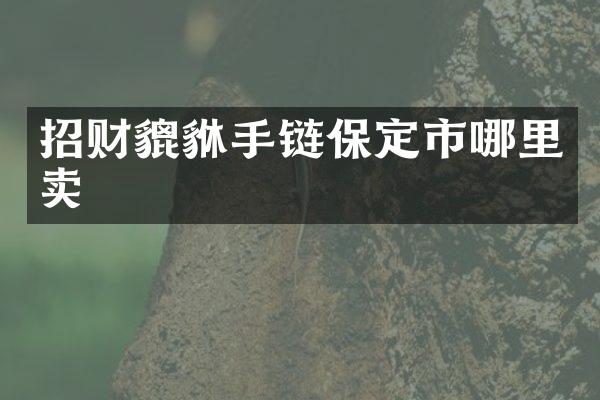 招财貔貅手链保定市哪里卖