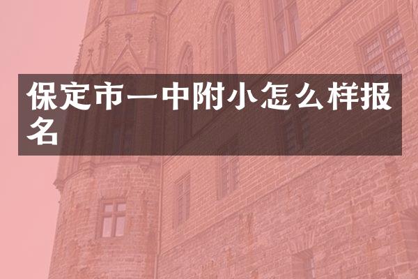 保定市一中附小怎么样报名