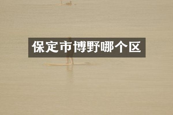 保定市博野哪个区