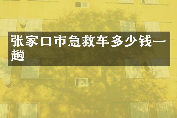 张家口市急救车多少钱一趟