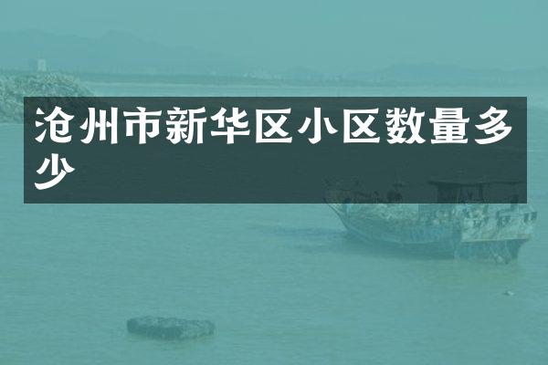 沧州市新华区小区数量多少