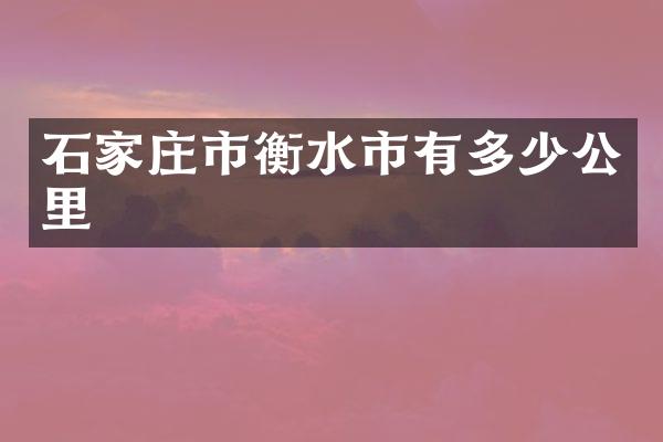 石家庄市衡水市有多少公里