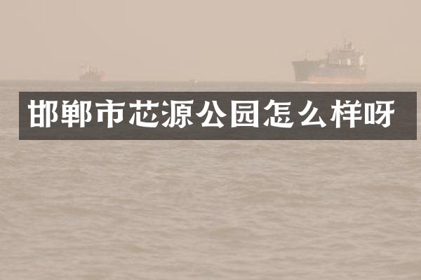 邯郸市芯源公园怎么样呀