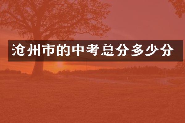 沧州市的中考总分多少分