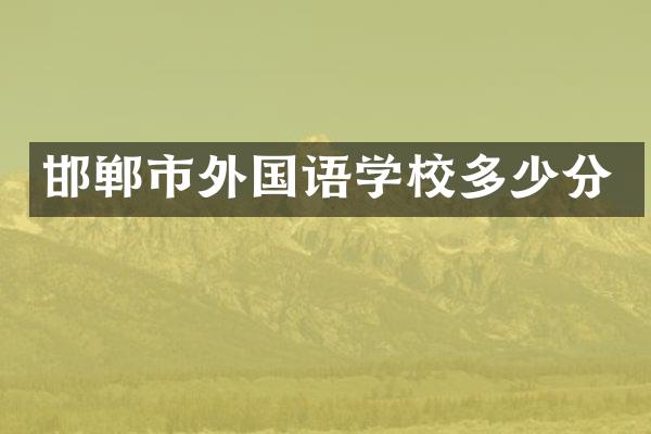 邯郸市外国语学校多少分