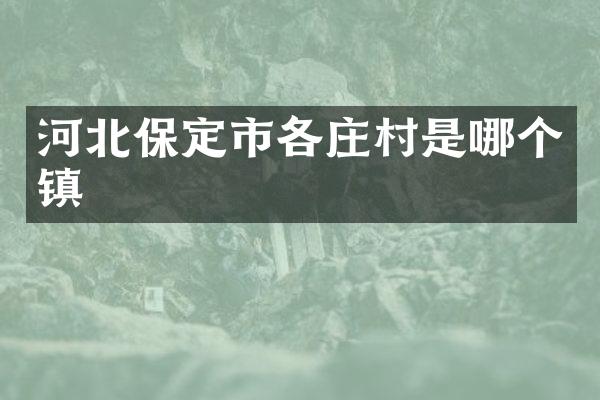 河北保定市各庄村是哪个镇
