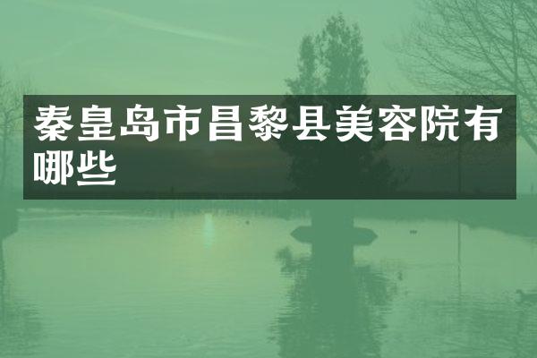 秦皇岛市昌黎县美容院有哪些