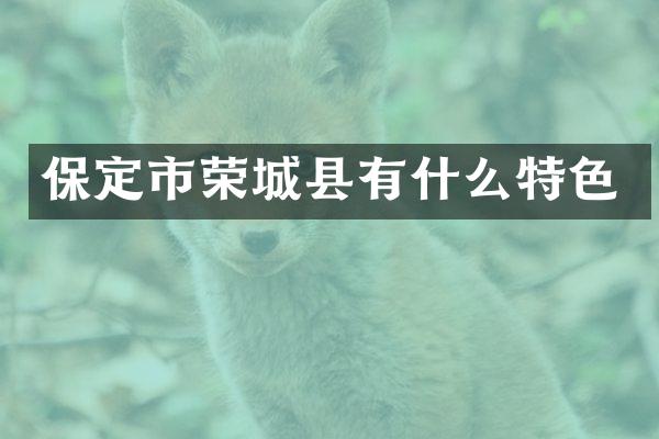 保定市荣城县有什么特色