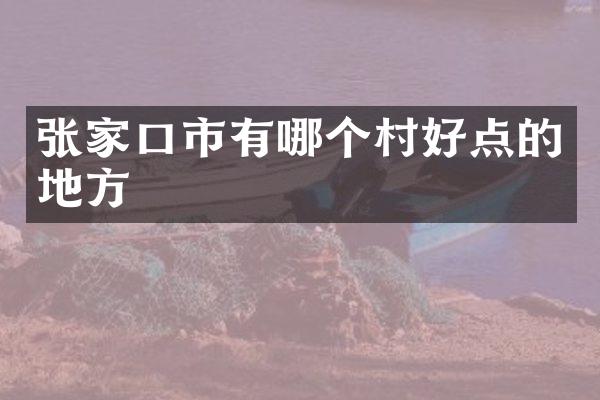 张家口市有哪个村好点的地方