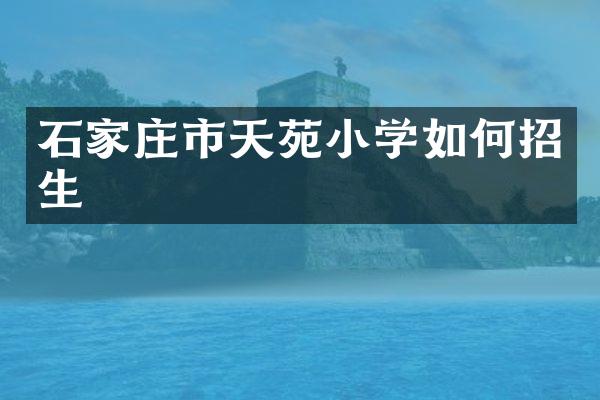 石家庄市天苑小学如何招生