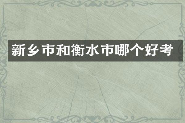 新乡市和衡水市哪个好考