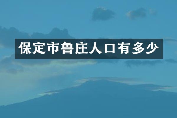 保定市鲁庄人口有多少