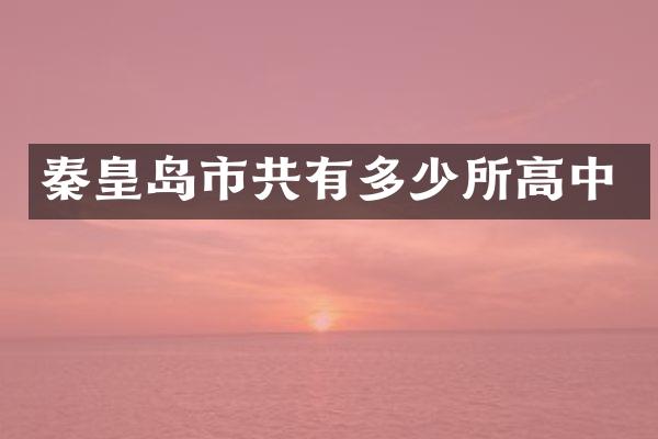 秦皇岛市共有多少所高中