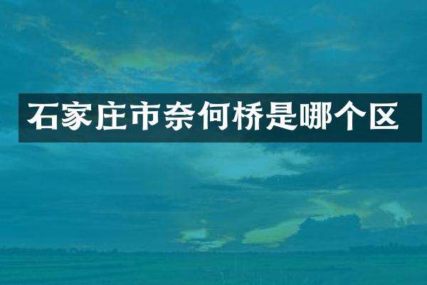 石家庄市奈何桥是哪个区