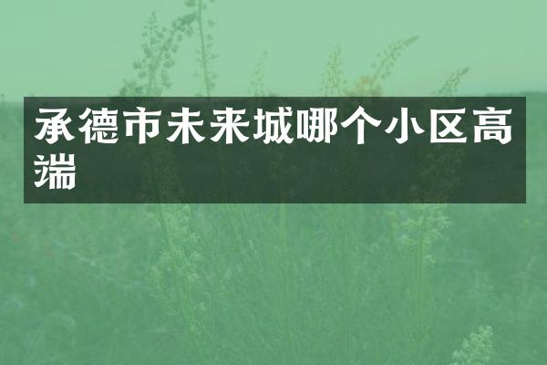 承德市未来城哪个小区高端